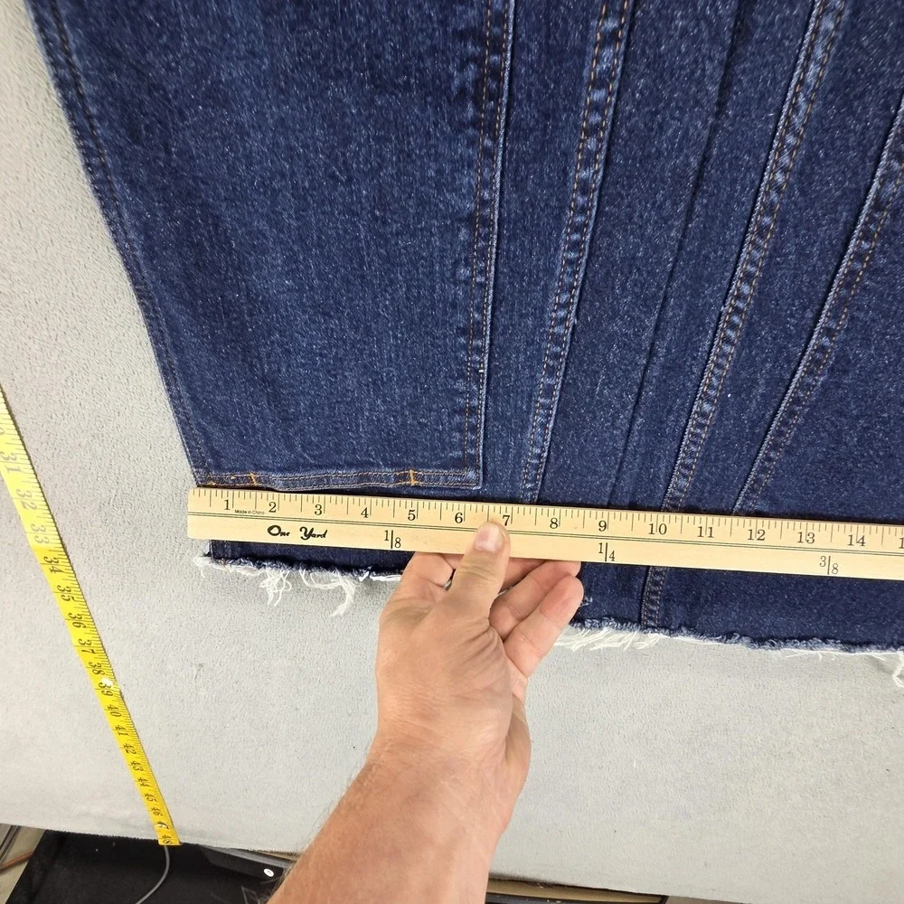 Ripton Jeans Mens 29 Blue Sport Utility Pant Workwear Zip Fly Raw Hem Panel Knee